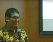 Martin Siyaranamual presenting social cost of toll road in Indonesia
