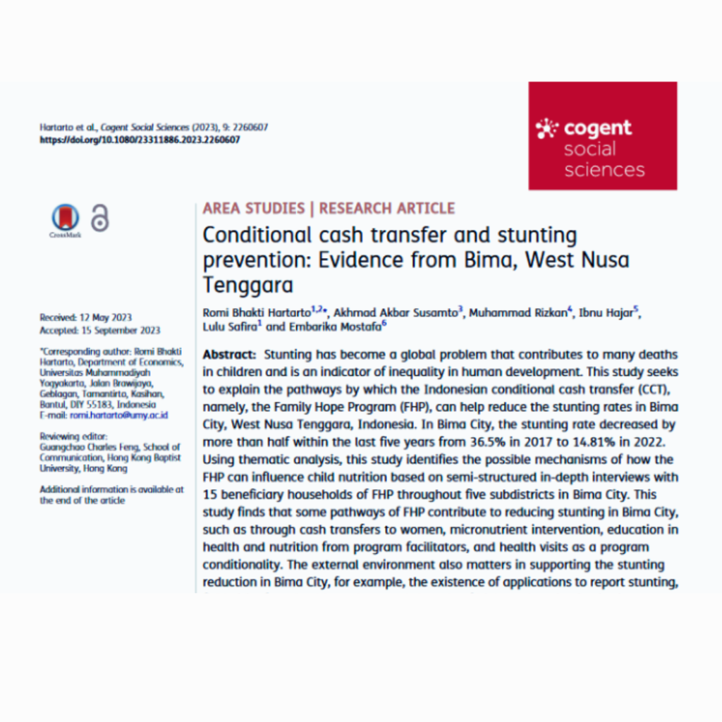 Conditional cash transfer and stunting prevention