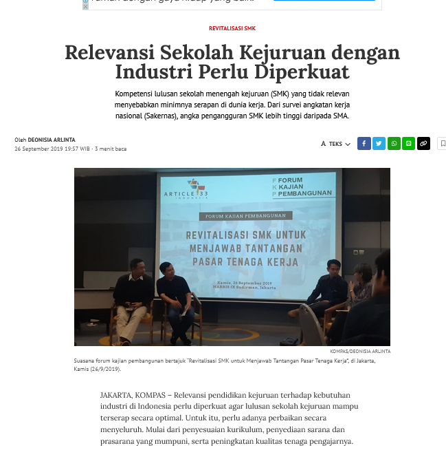 Kompas, Thursday 26 September 2019